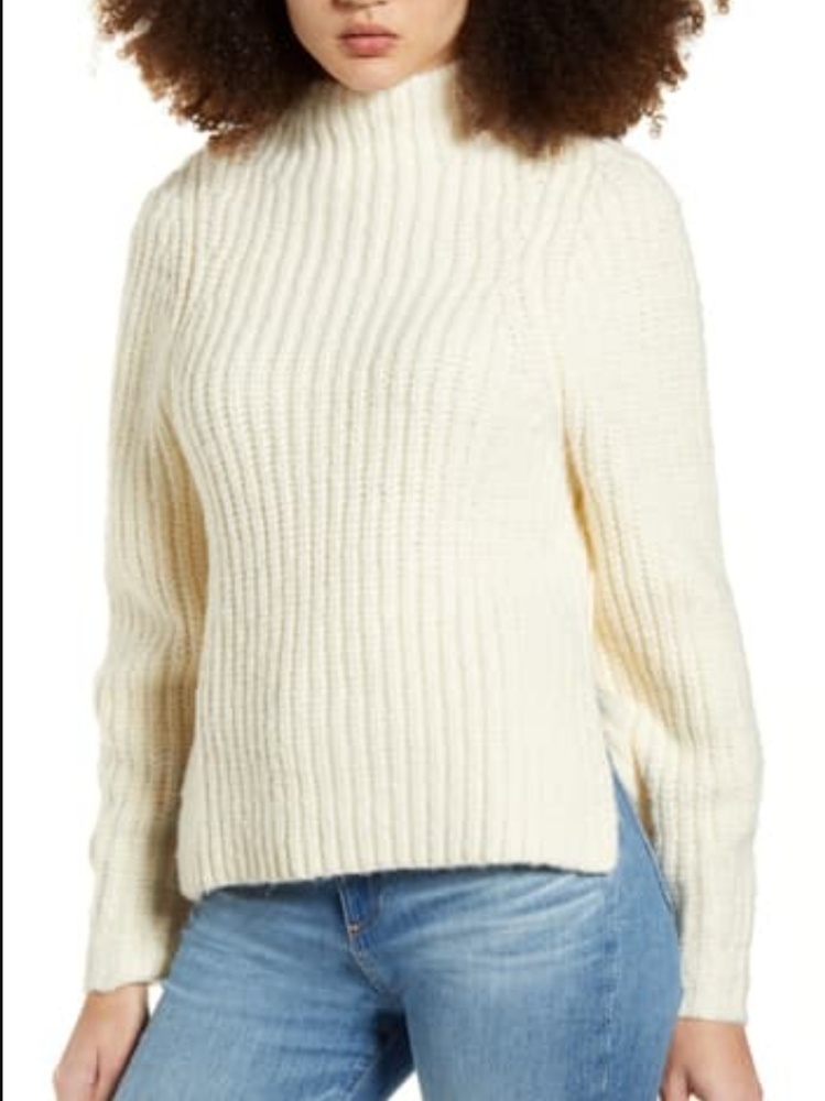 Leith Mock-neck Sweater Ivory
